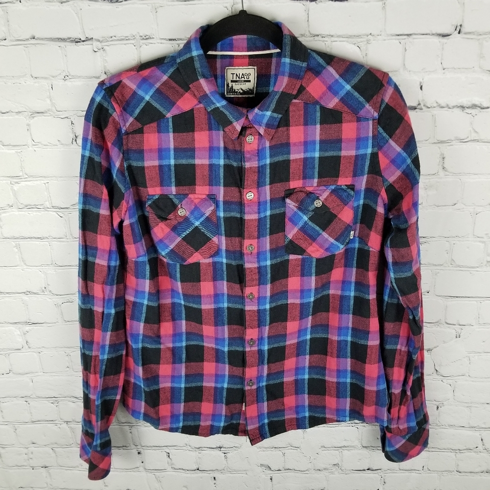 TNA | Classic Fit plaid flannel long sleeve shirt